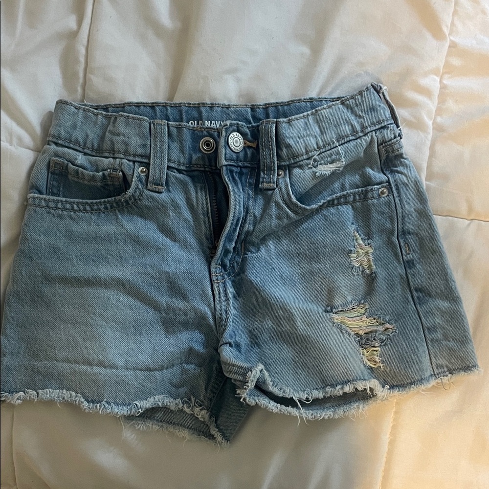 Old Navy Kids Light Blue Distressed Jean Shorts